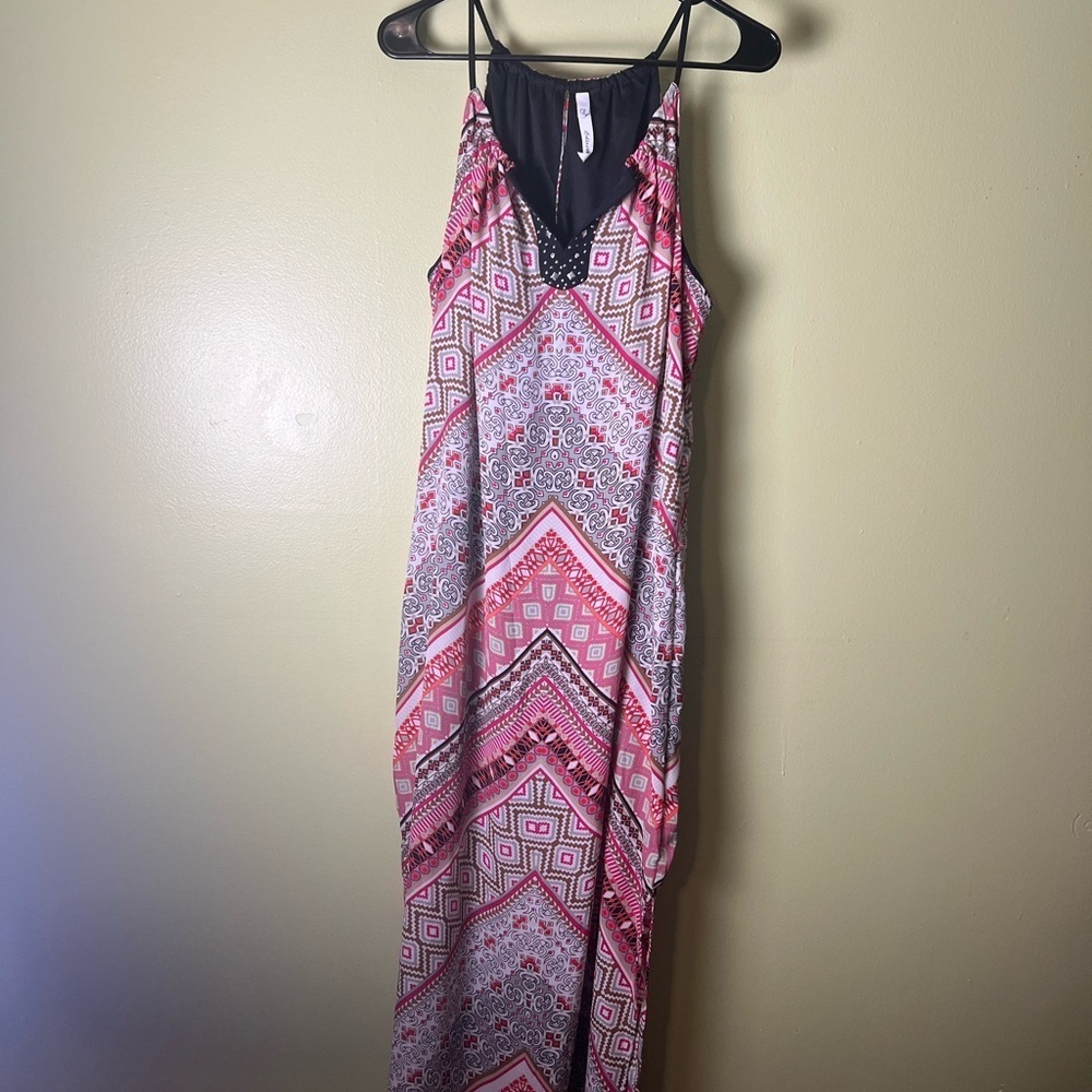 NY collection women Pink Geometric Maxi Dress